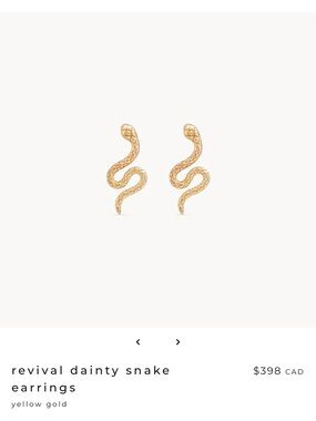 bluboho Gold Snake Stud Earrings